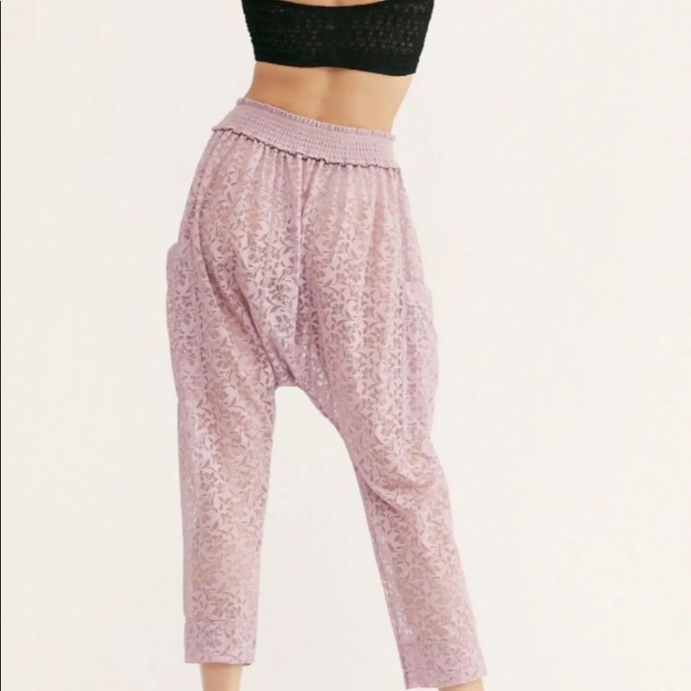 Free People Harem Pant Sheer Stretch Lace Slouchy - Picture 4 of 4